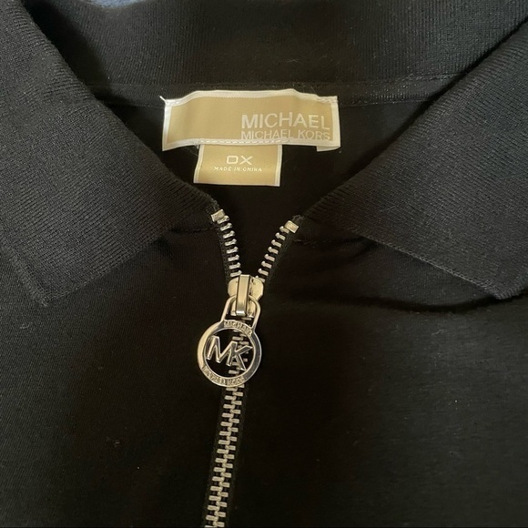 Michael Michael Kors Zipper Front Black Short Sleeve Maternity T-Shirt Size OX - Picture 5 of 9